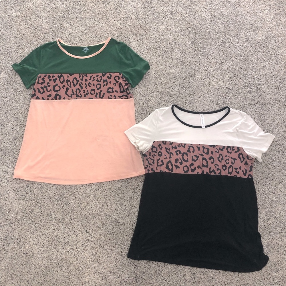 SET of 2 leopard print shirts